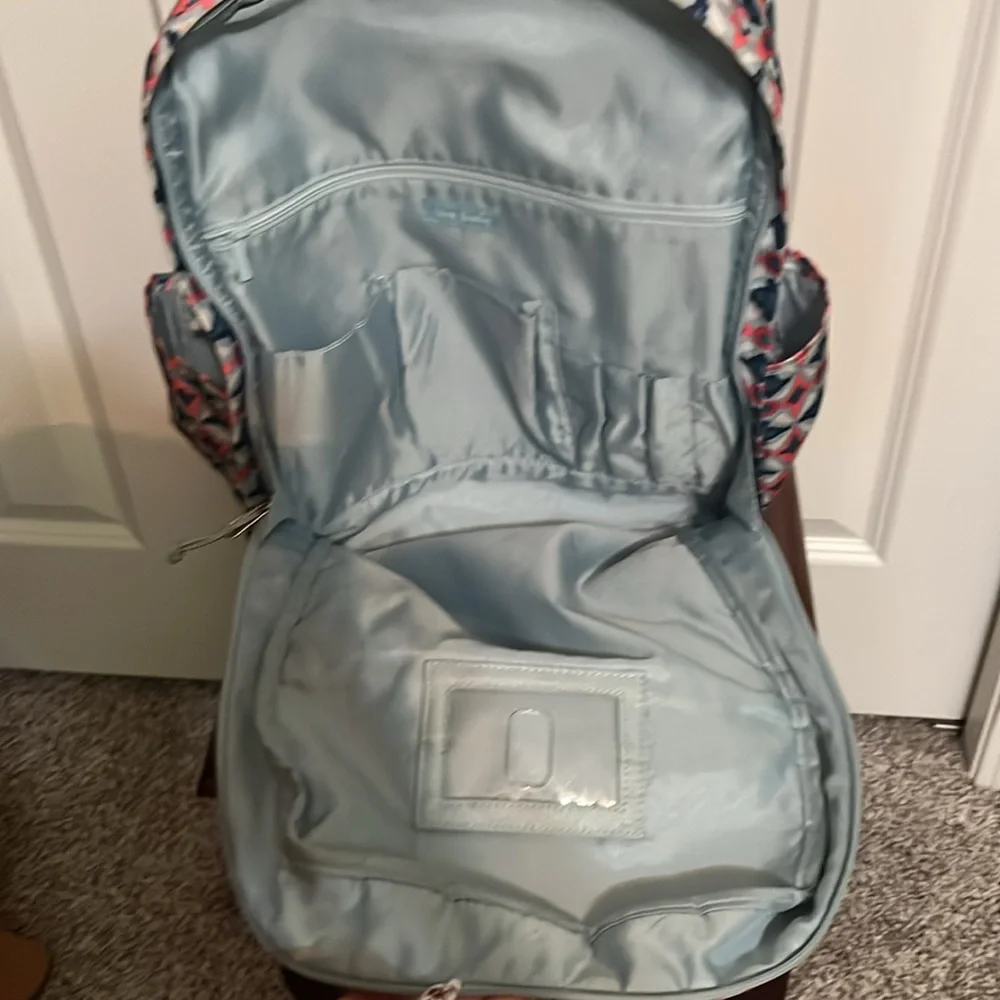 Vera Bradley Lighten Up Study Hall Water Geo Backpack Bag School Weekend Travel